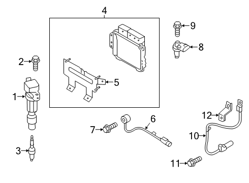 2019 Hyundai Veloster Ignition System Computer & Bracket Assembly Diagram for 391282BJF6