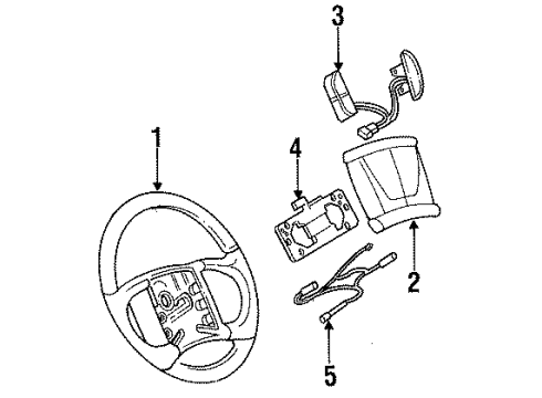 1996 Buick Regal Steering Column, Steering Wheel Module Asm, Radio Control *Dark Blue Diagram for 16191564
