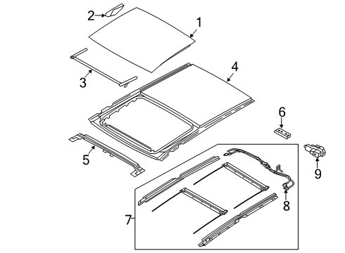 2012 Kia Sorento Sunroof Unit Assembly-PANORAMARO Diagram for 816352P000
