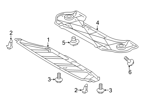 2006 Lexus RX400h Splash Shields Engine Under Cover, No.1 Diagram for 5144048040