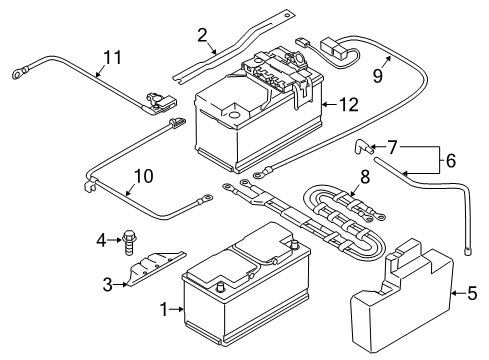 2013 BMW X1 Battery Positive Battery Lead Cable Diagram for 61129260956