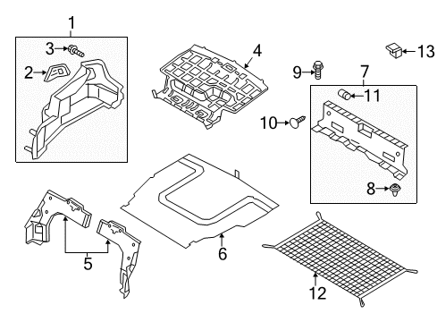 2013 Hyundai Azera Interior Trim - Rear Body Fastener-Door Trim Diagram for 8231529000