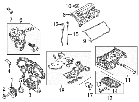 2017 Infiniti Q50 Engine Parts, Mounts, Cylinder Head & Valves, Camshaft & Timing, Variable Valve Timing, Oil Cooler, Oil Pan, Oil Pump, Balance Shafts, Crankshaft & Bearings, Pistons, Rings & Bearings Oil Level Gauge Diagram for 111405CA0A