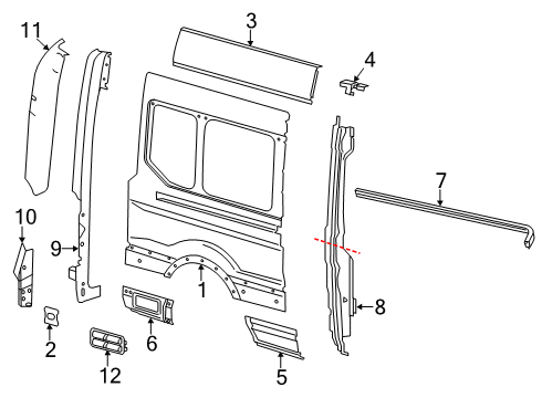 2017 Ford Transit-250 Side Panel & Components Rear Lower Panel Diagram for BK3Z6110128B