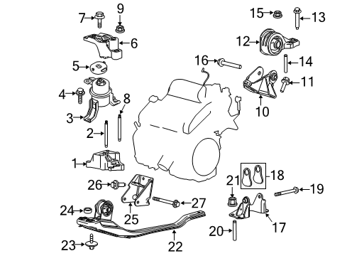 2005 Ford Escape Engine & Trans Mounting Bracket Stud Diagram for W710217S439