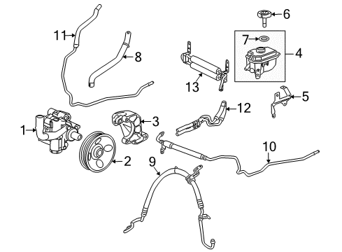 2011 Cadillac SRX P/S Pump & Hoses, Steering Gear & Linkage COOLER ASM, P/S FLUID Diagram for 19431994