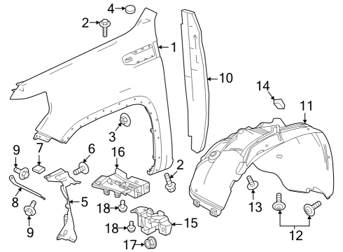 Fender & Components Rear Insulator Diagram for 85119941