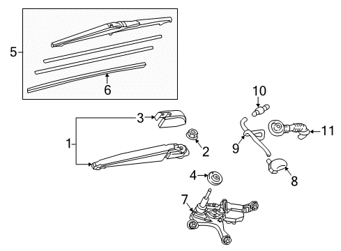 2019 Lexus NX300 Wiper & Washer Components NOZZLE, RR WASHER Diagram for 8539142030