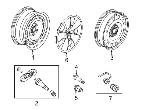 2018 Ford Police Interceptor Utility Wheels Wheel Cover Diagram for BB5Z1130C