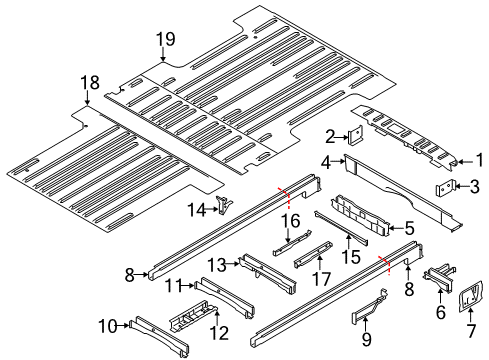 2021 Ford Transit-150 Rear Floor & Rails PAN ASY - FLOOR - CENTRE Diagram for LK4Z6111160E