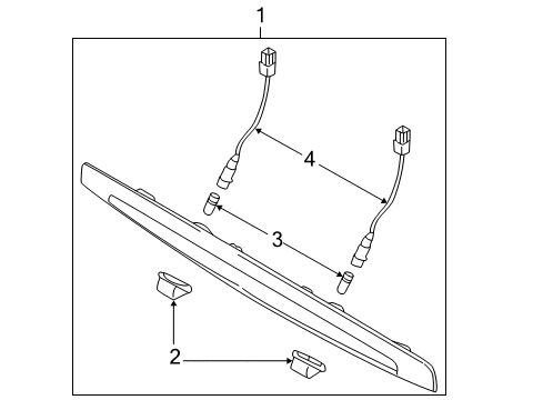 2003 Kia Sedona Bulbs Lamp-License Diagram for 2K52Y51270AXX
