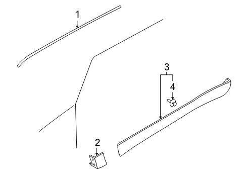 2006 Mercury Mariner Exterior Trim - Pillars, Rocker & Floor Upper Molding Diagram for 8L8Z7851728AA