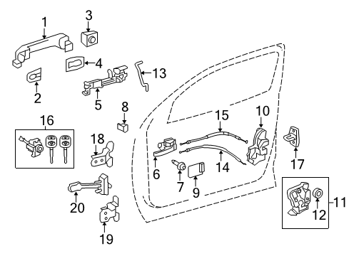 2015 Toyota Tundra Front Door Window Motor Diagram for 857200C050