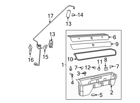 2010 Dodge Ram 1500 Storage Compartment Cylinder-Door Lock Diagram for 68071072AA