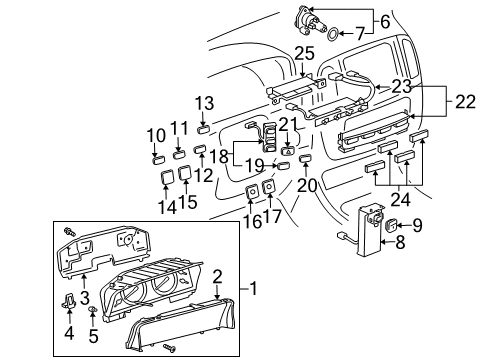 2003 Lexus LX470 Switches Instrument Light Rheostat Diagram for 8411960110
