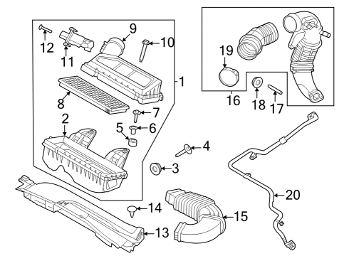 Air Intake TUBE - AIR CLEANER INTAKE Diagram for LX6Z9A624A