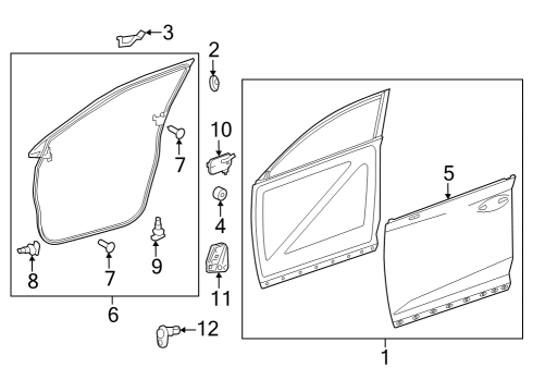 2015 Lexus NX300h Front Door Panel Sub-Assy, FR D Diagram for 6700178030
