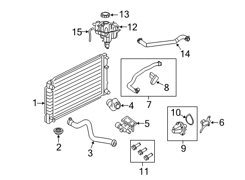 2009 Ford Escape Radiator & Components Lower Hose Diagram for 9L8Z8286A