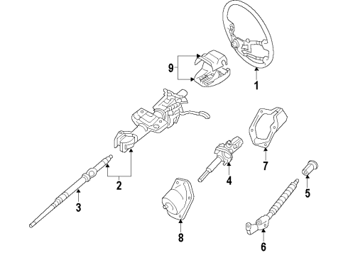 2011 Toyota FJ Cruiser Steering Column & Wheel, Steering Gear & Linkage Steering Wheel Diagram for 4510035460B0