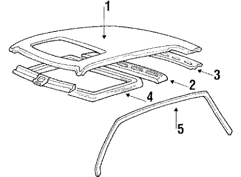 1988 Mitsubishi Precis Roof & Components Weatherstrip-Door Opening Upper, LH Diagram for 8215021210