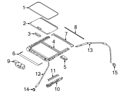 2013 Infiniti M35h Sunroof Deflector Assy-Sunroof Diagram for 91280JL03A