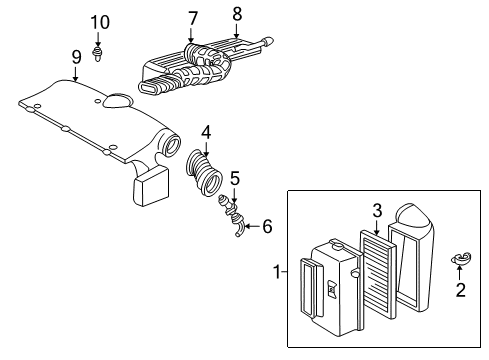 1997 Chevrolet S10 Air Intake Tube Asm-Crankcase Vent Diagram for 10141998
