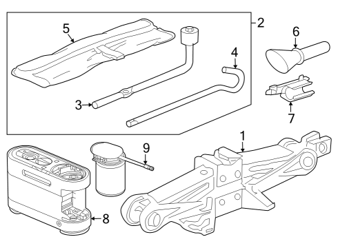 Jack & Components Bag, Tool Diagram for 89101SMGE01