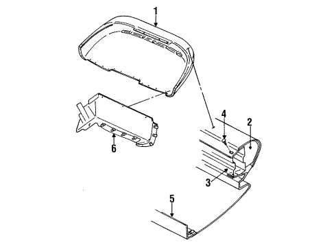 1996 Dodge Viper Rear Bumper Wheel Center Cap Diagram for MC48PAK