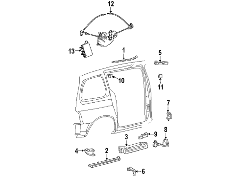 2003 Ford Windstar Door Hardware Upper Hinge Diagram for XF2Z1626800BA