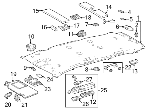 Interior Trim - Roof Grip Handle Diagram for 746100E070B0
