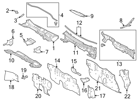2022 Toyota Corolla Cross Cowl Dash Panel Diagram for 551010A140