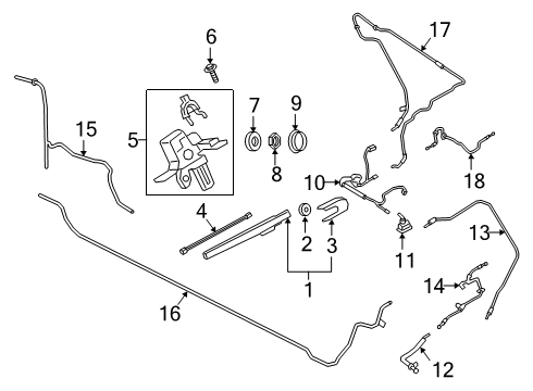 2018 Ford Expedition Wiper & Washer Components Washer Hose Diagram for JL1Z17A605P