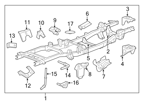2015 Ram 2500 Frame & Components CROSSMEMBER-Transmission Diagram for 68258839AA