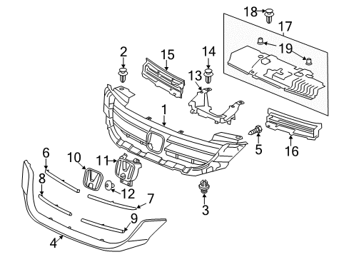 2002 Land Rover Freelander Grille & Components Emblem, Front (H) Diagram for 75700TA0A00