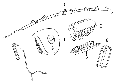 2018 Chevrolet Spark Air Bag Components Knee Air Bag Diagram for 42348959