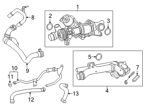2018 Infiniti Q50 Water Pump Thermostat Diagram for 21200HG00J