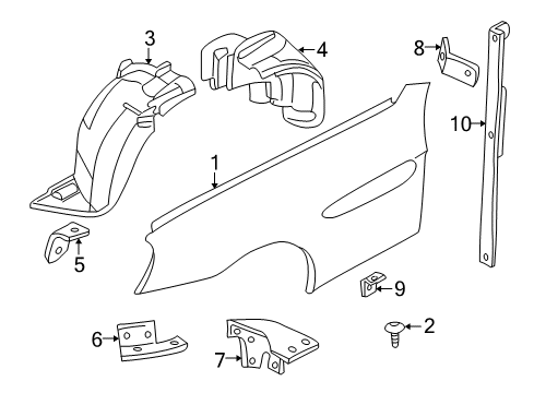 2002 BMW Z8 Fender & Components Cover, Wheel Housing, Front Left Diagram for 51718257085