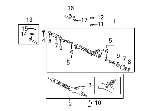 2003 Lexus LX470 Steering Column & Wheel, Steering Gear & Linkage Gasket Kit, Power Steering Gear(For Recirculating Ball) Diagram for 0444560050