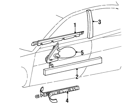 2000 Chrysler Cirrus Outside Mirrors, Exterior Trim Outside Rear View Mirror Diagram for 4646309AB