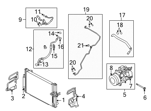 2012 Nissan 370Z A/C Condenser, Compressor & Lines Pipe-Front Cooler, Low Diagram for 924501EA0A