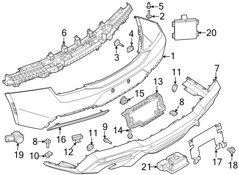 Bumper & Components - Rear Reflector Diagram for JR3Z15A448A