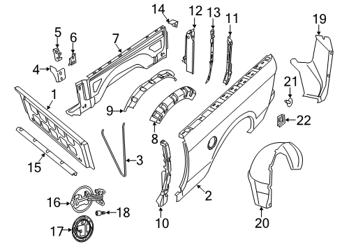 1989 Dodge Diplomat Front & Side Panels WHL/HOUSE-WHEELHOUSE Outer Diagram for 68364390AA