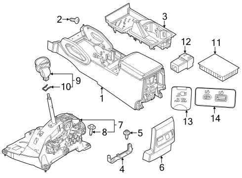 2022 Nissan Frontier Gear Shift Control - AT Knob Assy-Control Lever, Auto Diagram for 349106JF0A