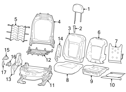 Passenger Seat Components FLEXMAT-Front Seat Back Diagram for 68284378AA
