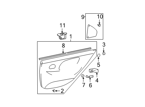 2002 Hyundai Sonata Rear Door Rear Power Window Sub Switch Assembly, Right Diagram for 935803D211TI