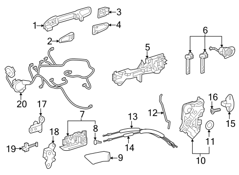 Lock & Hardware Handle Base Diagram for 6920230090