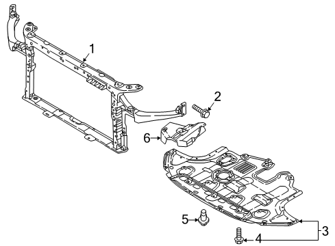 2021 Hyundai Ioniq Radiator Support Carrier Assembly-Front End Module Diagram for 64101G2000