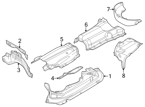 2013 BMW M6 Heat Shields Heat Insulation, Bulkhead, Bottom Diagram for 51487186860