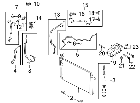 2008 Lincoln MKX Air Conditioner Evaporator Tube Diagram for 8T4Z19835AA