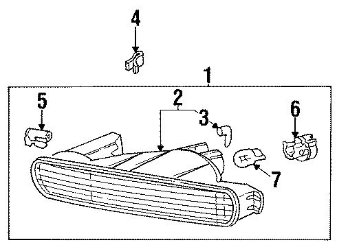 1995 Honda Accord Signal Lamps Lamp Unit, R. Diagram for 33302SV4A01